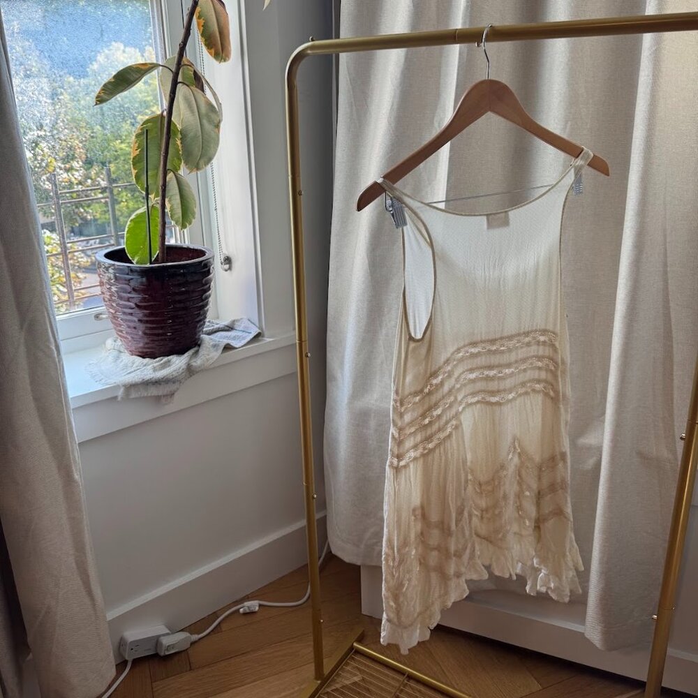 Free People Lace Long Tank Size M